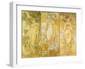 Mucha Iris Lily Rose-null-Framed Giclee Print