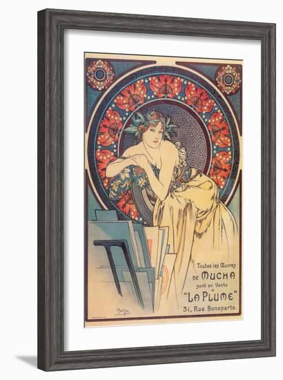 Mucha La Plume-null-Framed Giclee Print