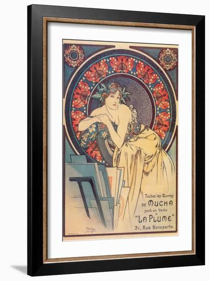 Mucha La Plume-null-Framed Giclee Print