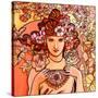 Mucha Lady 116 2-Howie Green-Stretched Canvas