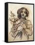 Mucha Study of Woman with Fruit-null-Framed Stretched Canvas