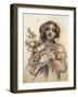 Mucha Study of Woman with Fruit-null-Framed Giclee Print