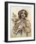 Mucha Study of Woman with Fruit-null-Framed Giclee Print