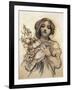 Mucha Study of Woman with Fruit-null-Framed Giclee Print