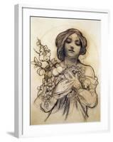 Mucha Study of Woman with Fruit-null-Framed Giclee Print