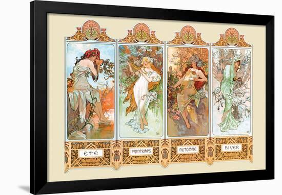 Mucha The Four Season-Alphonse Mucha-Framed Poster