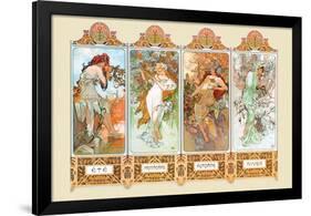 Mucha The Four Season-Alphonse Mucha-Framed Poster