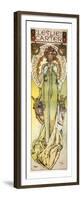 Mucha Theatre Poster Starring Leslie Carter-Alphonse Mucha-Framed Premium Giclee Print