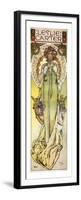 Mucha Theatre Poster Starring Leslie Carter-Alphonse Mucha-Framed Premium Giclee Print