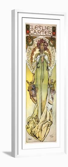 Mucha Theatre Poster Starring Leslie Carter-Alphonse Mucha-Framed Premium Giclee Print