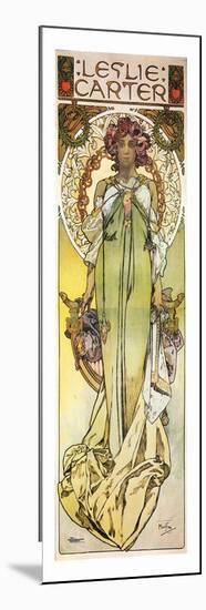 Mucha Theatre Poster Starring Leslie Carter-Alphonse Mucha-Mounted Premium Giclee Print