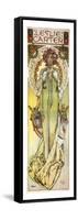 Mucha Theatre Poster Starring Leslie Carter-Alphonse Mucha-Framed Stretched Canvas