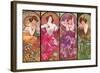 Mucha Topaz Ruby Amethyst Emeraude-null-Framed Giclee Print