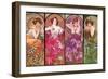 Mucha Topaz Ruby Amethyst Emeraude-null-Framed Giclee Print