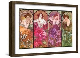 Mucha Topaz Ruby Amethyst Emeraude-null-Framed Giclee Print