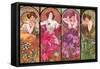 Mucha Topaz Ruby Amethyst Emeraude-null-Framed Stretched Canvas