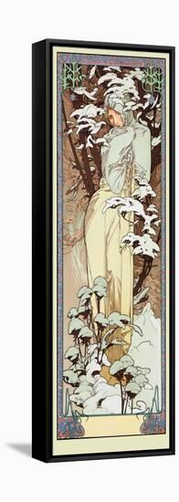Mucha Winter-Vintage Apple Collection-Framed Stretched Canvas