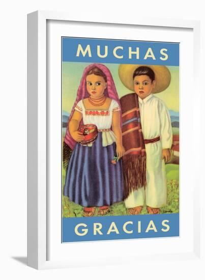 Muchas Gracias, Mexican Children-null-Framed Art Print