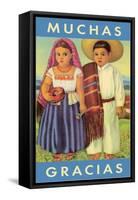 Muchas Gracias, Mexican Children-null-Framed Stretched Canvas