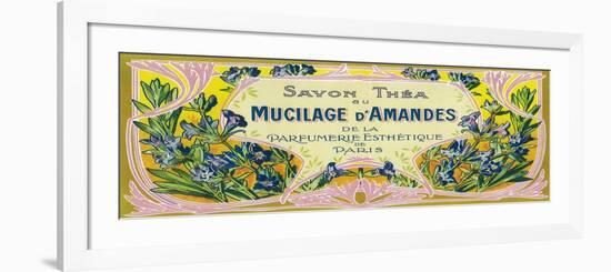 Mucilage D' Amandes Soap Label - Paris, France-Lantern Press-Framed Premium Giclee Print