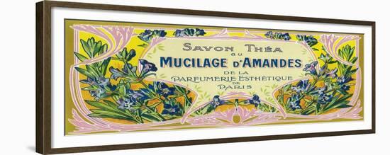 Mucilage D' Amandes Soap Label - Paris, France-Lantern Press-Framed Premium Giclee Print