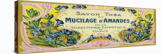 Mucilage D' Amandes Soap Label - Paris, France-Lantern Press-Stretched Canvas