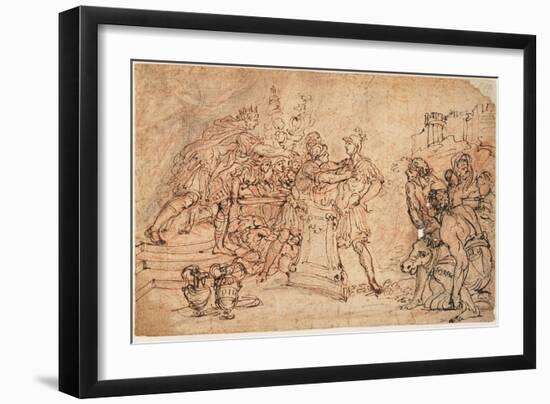 Mucius Scaevola before Porsena, 1740s-Gasparo Diziani-Framed Giclee Print