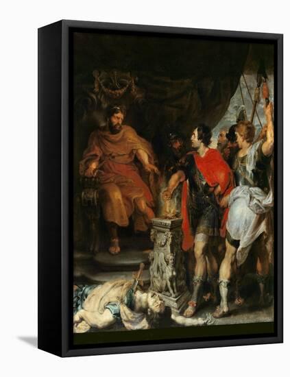 Mucius Scaevola Before Porsenna-Peter Paul Rubens-Framed Stretched Canvas