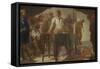 Mucius Scaevola Confronting King Porsenna-Bernardo Cavallino-Framed Stretched Canvas