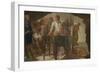 Mucius Scaevola Confronting King Porsenna-Bernardo Cavallino-Framed Giclee Print