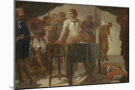 Mucius Scaevola Confronting King Porsenna-Bernardo Cavallino-Mounted Giclee Print