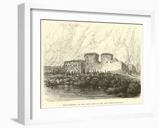 Mud-Fortress on the Left Bank of the Huilcamayo-Urubamba-Édouard Riou-Framed Giclee Print