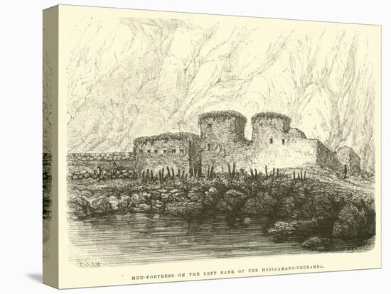 Mud-Fortress on the Left Bank of the Huilcamayo-Urubamba-Édouard Riou-Stretched Canvas