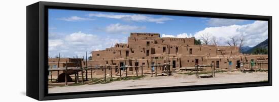 Mud Houses in a Village, Taos Pueblo, New Mexico, USA-null-Framed Stretched Canvas