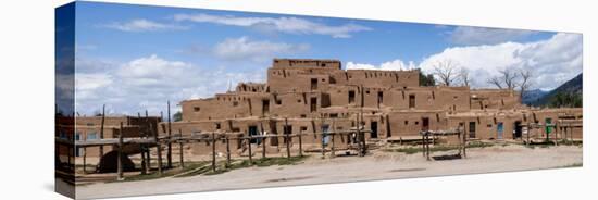 Mud Houses in a Village, Taos Pueblo, New Mexico, USA-null-Stretched Canvas