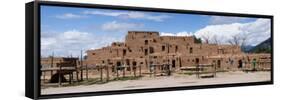 Mud Houses in a Village, Taos Pueblo, New Mexico, USA-null-Framed Stretched Canvas