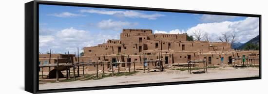 Mud Houses in a Village, Taos Pueblo, New Mexico, USA-null-Framed Stretched Canvas