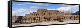 Mud Houses in a Village, Taos Pueblo, New Mexico, USA-null-Framed Stretched Canvas