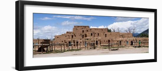 Mud Houses in a Village, Taos Pueblo, New Mexico, USA-null-Framed Premium Photographic Print