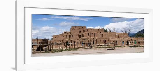 Mud Houses in a Village, Taos Pueblo, New Mexico, USA-null-Framed Photographic Print