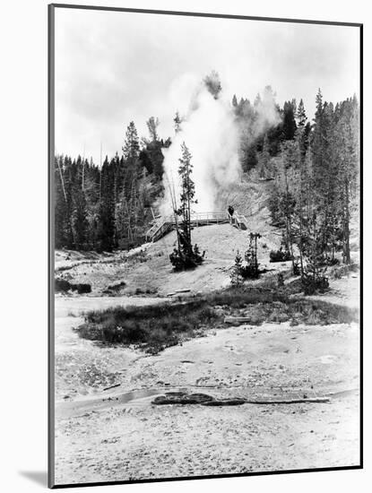 Mud Volcano at Yellowstone National Park Photograph - Yellowstone, WY-Lantern Press-Mounted Art Print