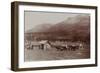 Mud Wagon/ Stagecoach At Log Cabins, ca. 1880s-Armington-Framed Art Print