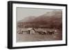 Mud Wagon/ Stagecoach At Log Cabins, ca. 1880s-Armington-Framed Art Print