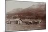 Mud Wagon/ Stagecoach At Log Cabins, ca. 1880s-Armington-Mounted Art Print