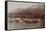 Mud Wagon/ Stagecoach At Log Cabins, ca. 1880s-Armington-Framed Stretched Canvas