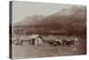 Mud Wagon/ Stagecoach At Log Cabins, ca. 1880s-Armington-Stretched Canvas