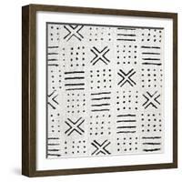 Mudcloth White III-Ellie Roberts-Framed Art Print