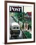 "Muddied by Dry Cleaning Truck," Saturday Evening Post Cover, October 2, 1948-Stevan Dohanos-Framed Giclee Print