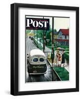 "Muddied by Dry Cleaning Truck," Saturday Evening Post Cover, October 2, 1948-Stevan Dohanos-Framed Premium Giclee Print