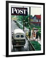 "Muddied by Dry Cleaning Truck," Saturday Evening Post Cover, October 2, 1948-Stevan Dohanos-Framed Giclee Print